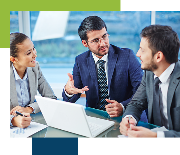 IT Team consulting with each other